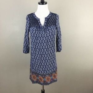 Altar’d State | Navy Print Lace Shift Dress sz S